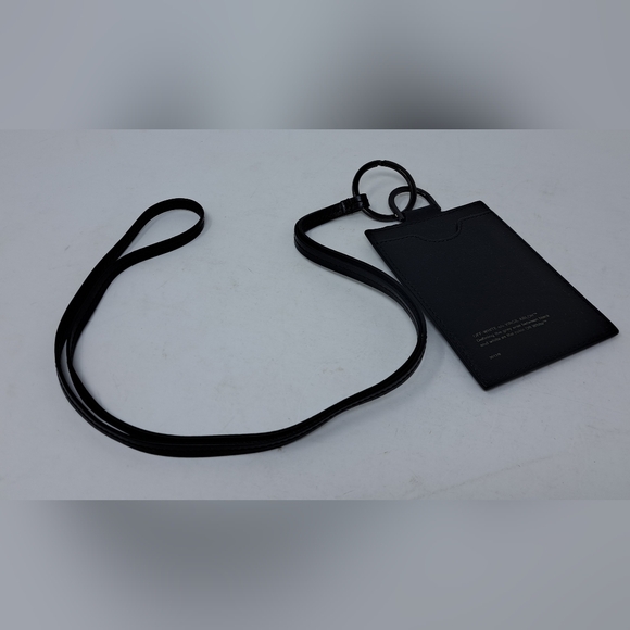 Off-White Virgil Abloh Arrows Lanyard ID Tag Badge Holder Black Green Leather - Picture 5 of 11